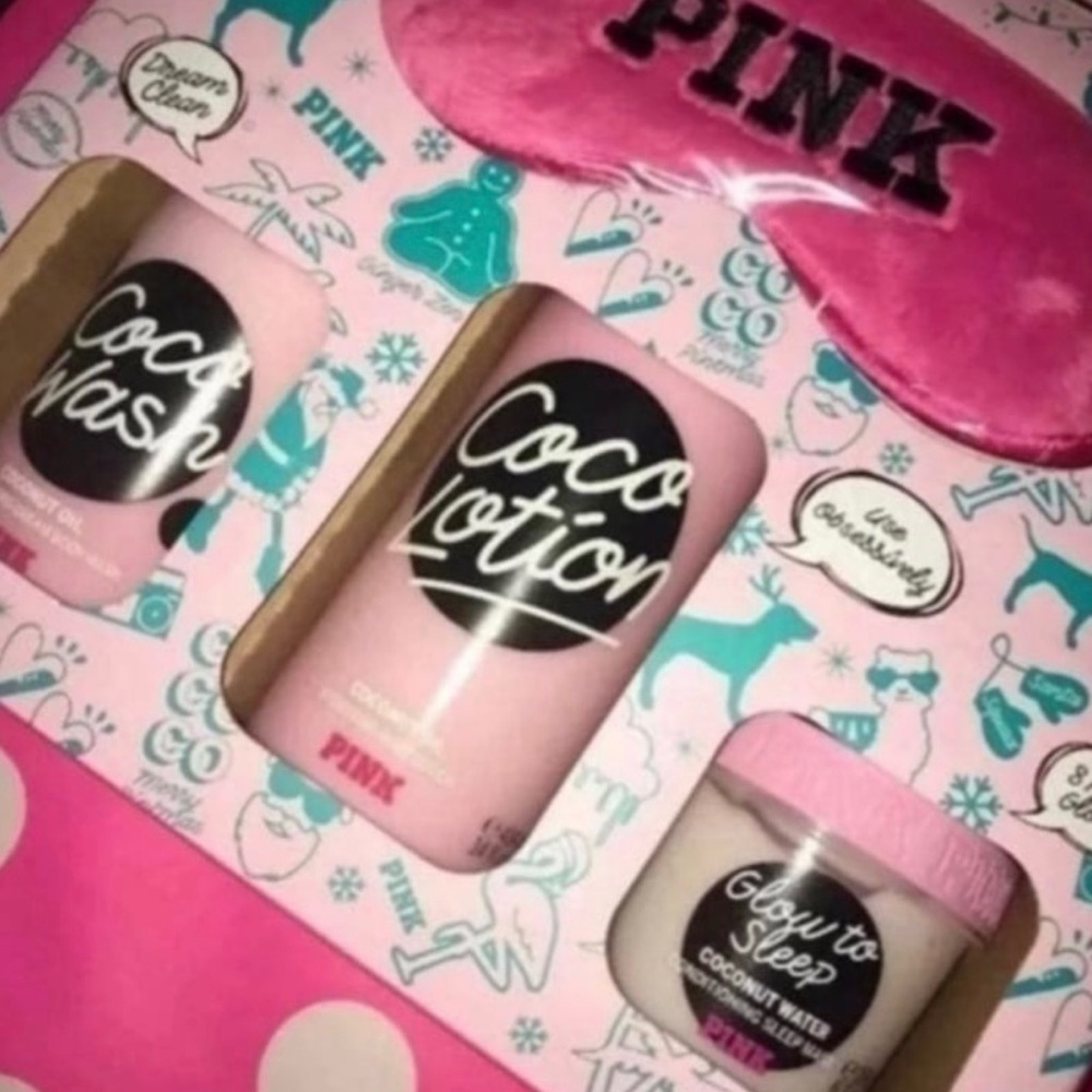 New PINK Victoria's Secret Coco Wash and Lotion Set with Pink Sleep Mask - Picture 2 of 3